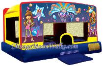 It's A Girl Thing Indoor Moonwalk Jumper Rental Chicago.  A Pretty & Girly Jumping jack for a Party, despite the weather.  Can be used Outdoors, Indoors.  Make your Children�s party fun, Rent a Bouncer Today.
