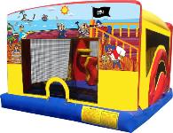 4 in 1 Treasure Island Pirates Themed Indoor Combo Bounce House, Chicago Moonwalks Party Rentals Bounce Houses.  Bouncy Castle Rental, Party Rental Chicago. 