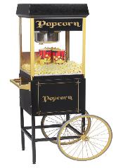 Chicago Popcorn Machine Rental, Black Popcorn Machine 8 oz. With Cart, and Supplies Chicago Illinois Rental
